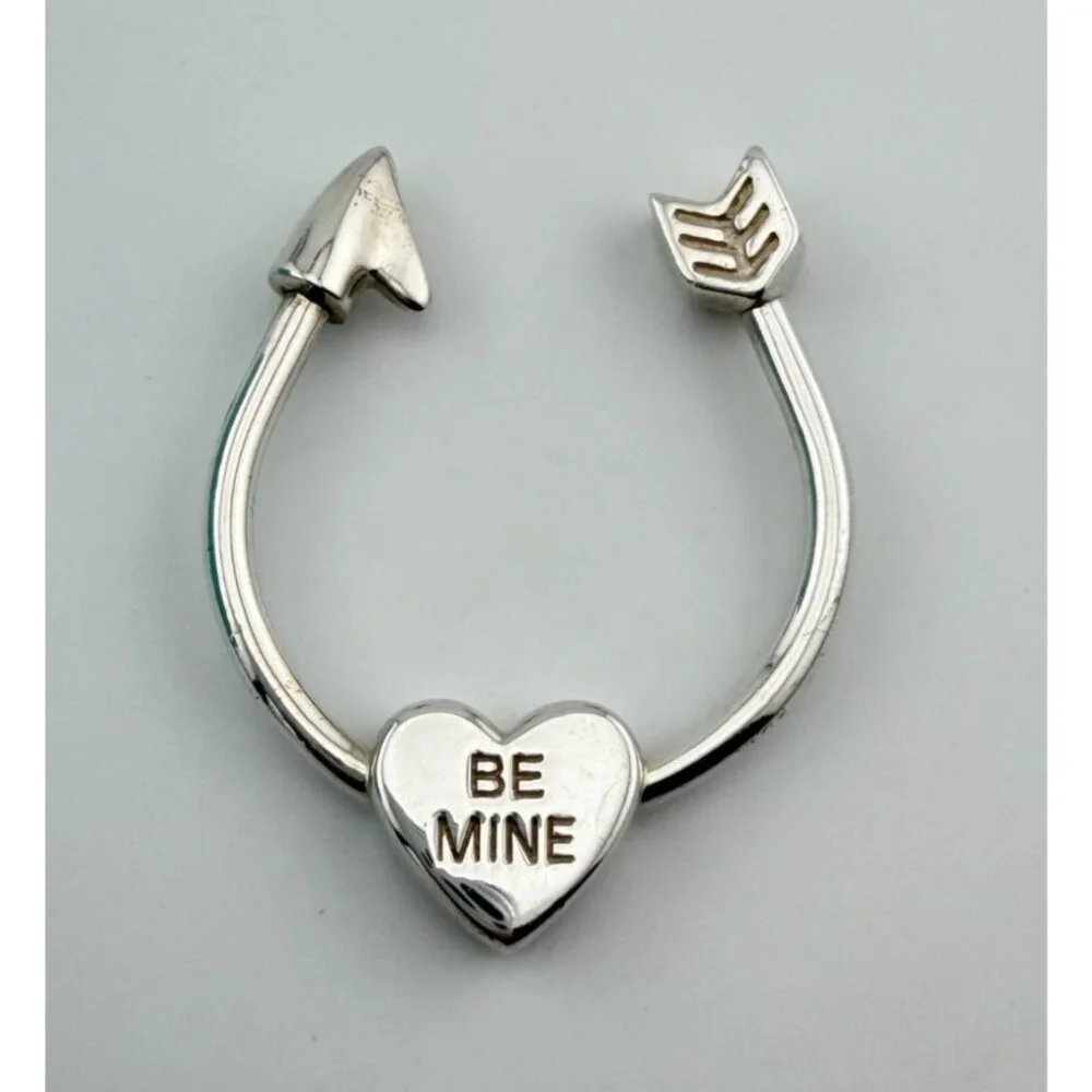 💘 Tiffany & Co. Be Mine Valentine U Keychain Key Holder Sterling Silver 1999